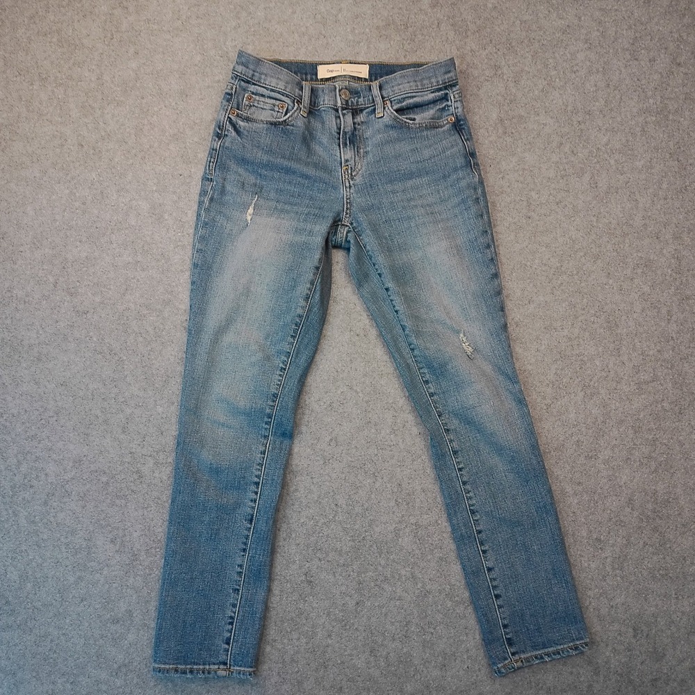 Gap 1969 Best Girlfriend Jeans Size 24 Medium Wash Distressed Denim